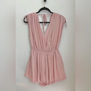 HYFVE Draped pocketed Pink Romper Drapey  Elastic Waist Lined Sz M